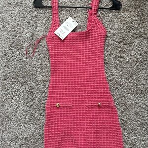 Zara Pink Textured Mini Dress